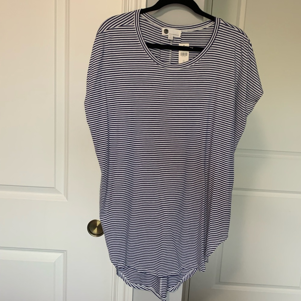 Navy & white striped short sleeve tunic. Floreat / Anthropologie. NWT.